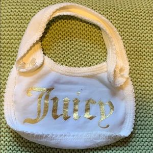 Juicy infant bib ivory with gold letters